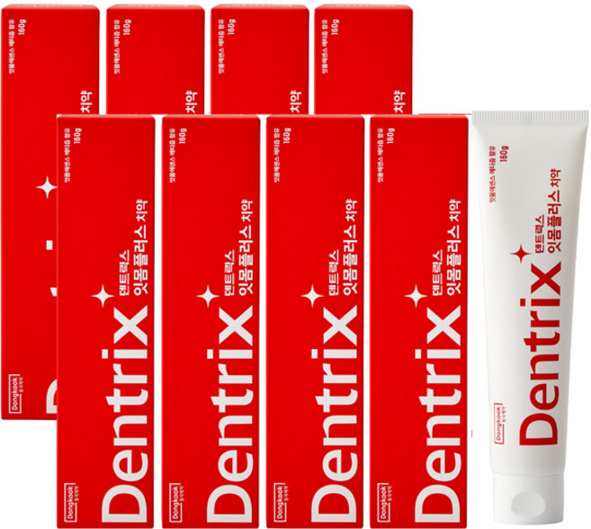 동국제약 덴트릭스 잇몸플러스 치약 160g 잇몸치약 잇몸케어 구취제거 잇몸약 에티즘함유 잇몸케어 프로젝트 마일드한 상쾌함, 8개