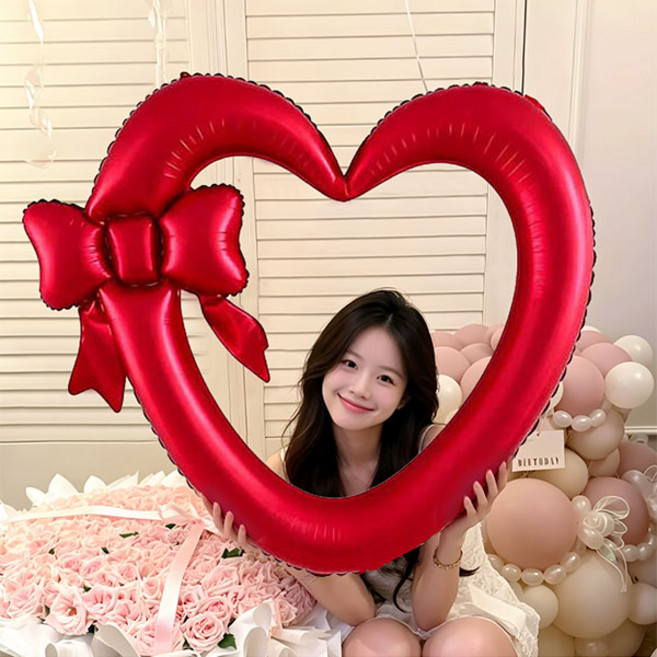 리본하트 액자, 1개, 레드