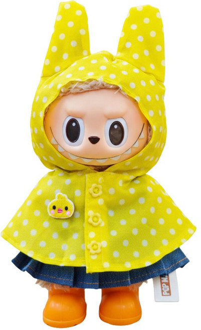 라부부 인형옷 땡땡이 우비, 옐로우, 1개