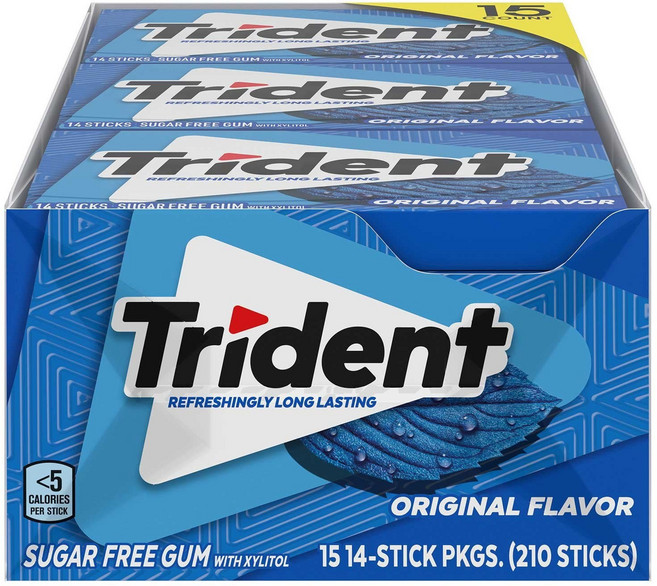 트라이던트 오리지날 츄잉껌 14피스 12팩 1박스, 1개