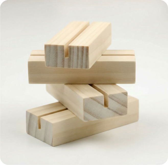 [다있어유] 고급 두툼한 원목 우드 꽂이 엽서 메뉴판 사진 거치대, 4개, 1단