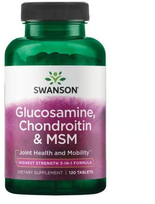스완슨 글루코사민 콘드로이틴 MSM 하이스트 스트렝스 3-in-1 관절 연골 최강 트리플 포뮬러, 1개, 120정