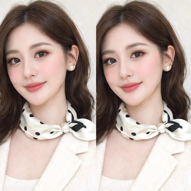 우아한클릭 1+1 여성 쁘띠 자석 진주볼 스카프