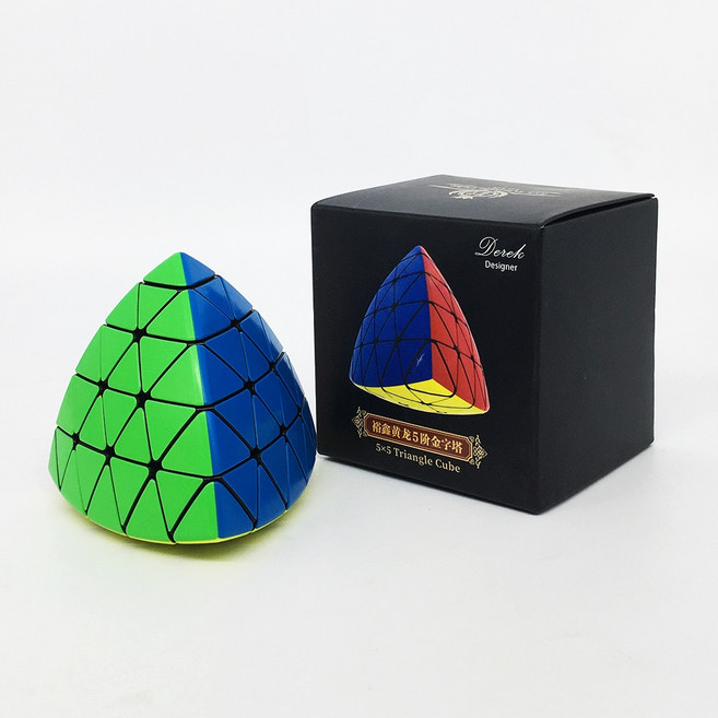 5X5 위신 피라밍크스 YuXin Pyraminx Triangle Cube Tiled 퍼즐, 1개, 혼합색상