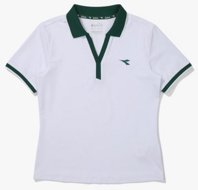디아도라 클래식 테니스 카라 반팔 티셔츠 우먼 WHITE 432382