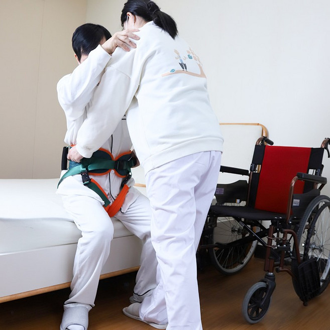 워킹벨트 노인 환자용 재활운동 보행 보조 벨트 위로 올라가는 걸 방지 통기성 메쉬 원단 다리 고정 벨크, 1개