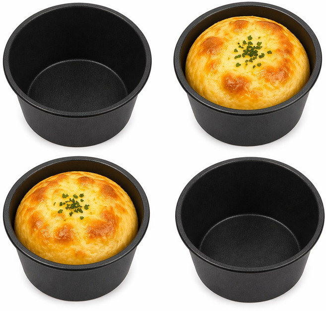 머핀 틀 1구 4개 세트 국산 논스틱 오븐용 미니케이크, 1세트