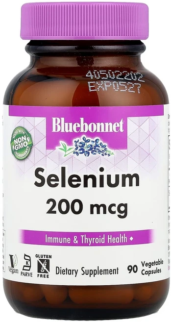 블루보넷 셀레늄 200mcg 베지터블 캡슐 비건, 1개, 90정 - 쿠팡