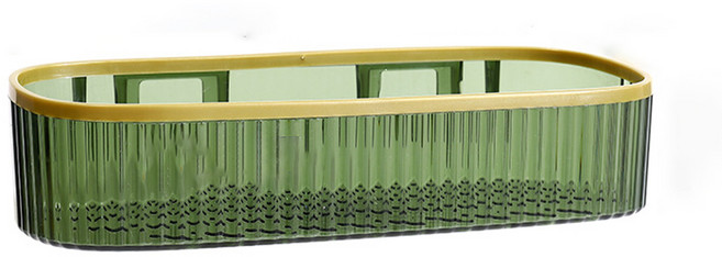 다목적벽걸이형욕실 수납랙 공간 절약형무타공 선반 주방욕실세면용품보관용, 1개, 녹색곧은