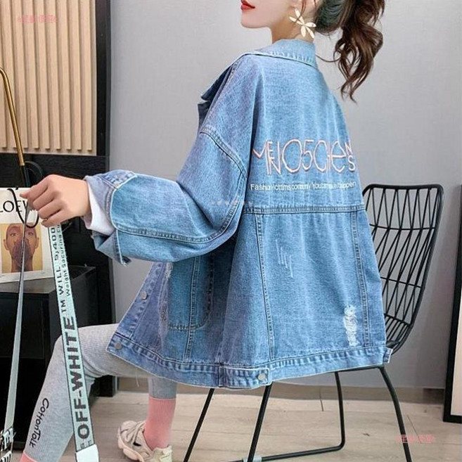 女裝新款時尚牛仔外套 學生休閒寬鬆顯瘦短版長袖牛仔服