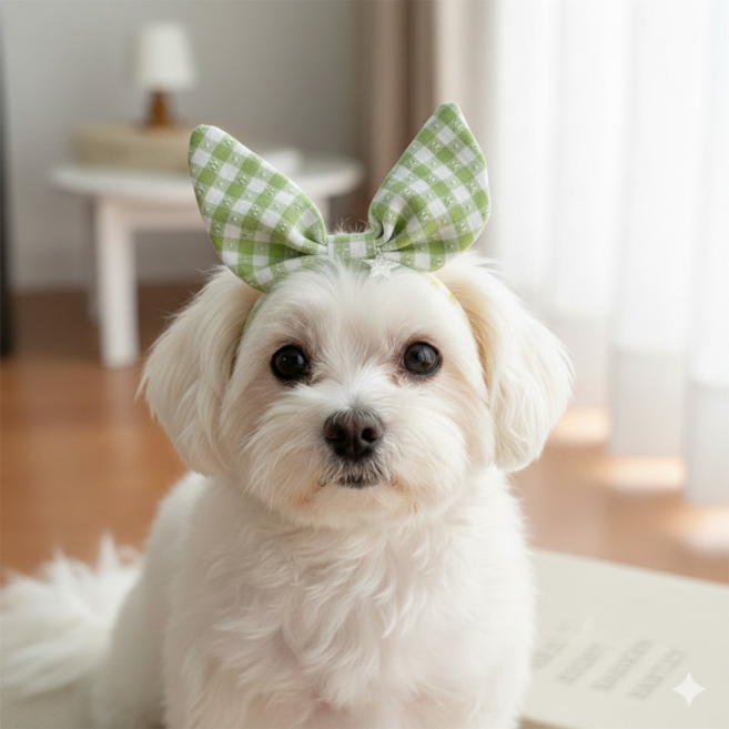 하니펫 반려동물 악세사리 머리핀 머리띠 빗살핀, 1개, 그린