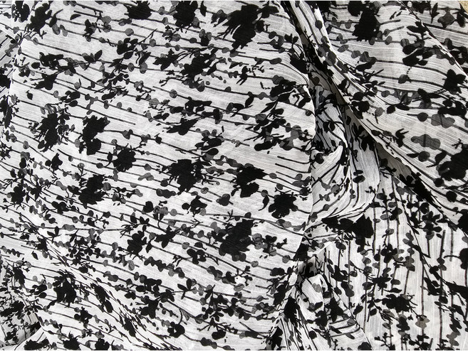 원단스토리 쉬폰원단 치폰 천 수목화 무늬 패턴 여름 원피스 대폭, 수목화 3마, 1개