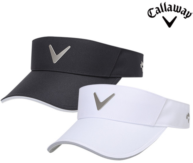 캘러웨이 CG 투어 쉐브 메탈 남성용 바이저 골프모자, 화이트, 1개
