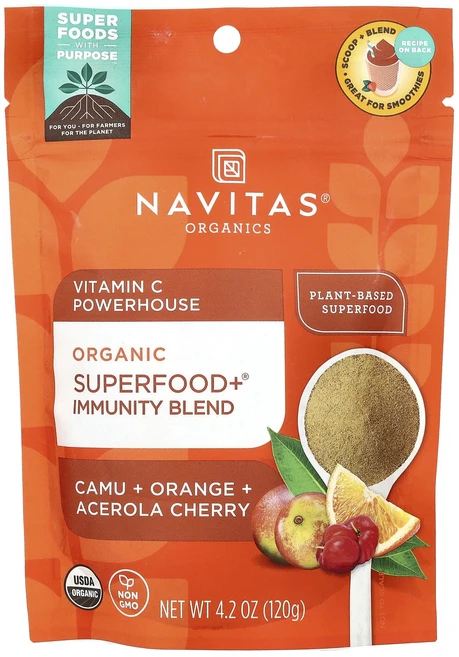 즐거운겨울입니다 Navitas Organics 유기농 Superfood+® 면역력 혼합물 비타민C 파워하우스 카무 + 오렌지 + 아세로라체리 120g(4.2oz) 화이트크리스마스를, NavitasOrganics유기농Superfood면역력, 120g, 1개 - 쿠팡