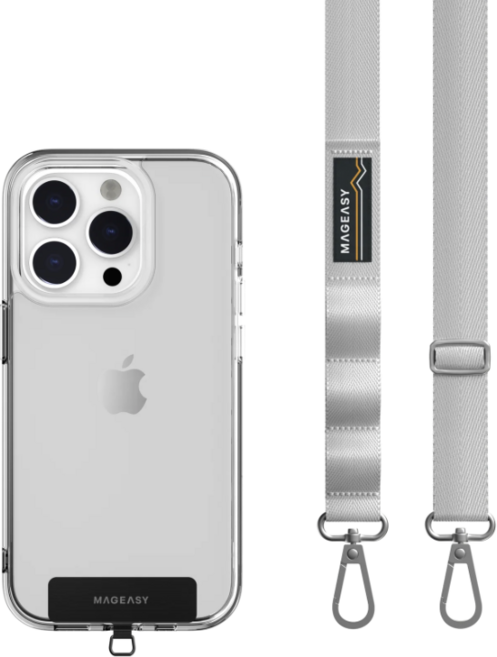 MAGEASY 織帶手機掛繩, 銀, 1個