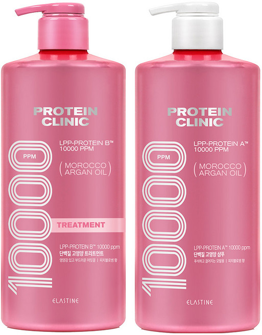 엘라스틴 프로틴클리닉 고영양 단백질 샴푸 피치블로썸향 1000ml 1개 + 트리트먼트 피치블로썸향 1000ml 1개, 1L