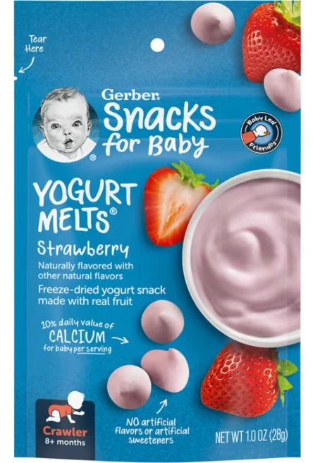 Gerber Yogurt Melts 8개월 이상 딸기, 1개, 28g - 쿠팡