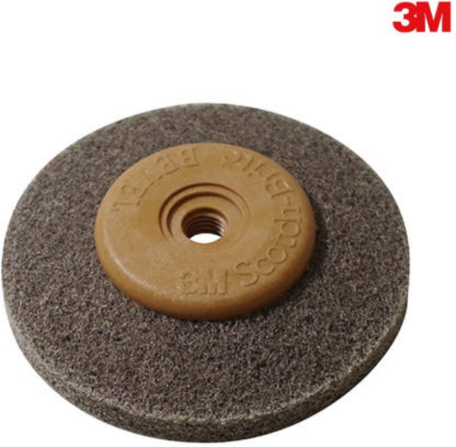 3M 베벨 브라운 브러쉬 원형 수세미 디스크 그라인더용 / 녹 페인트 제거, 60개