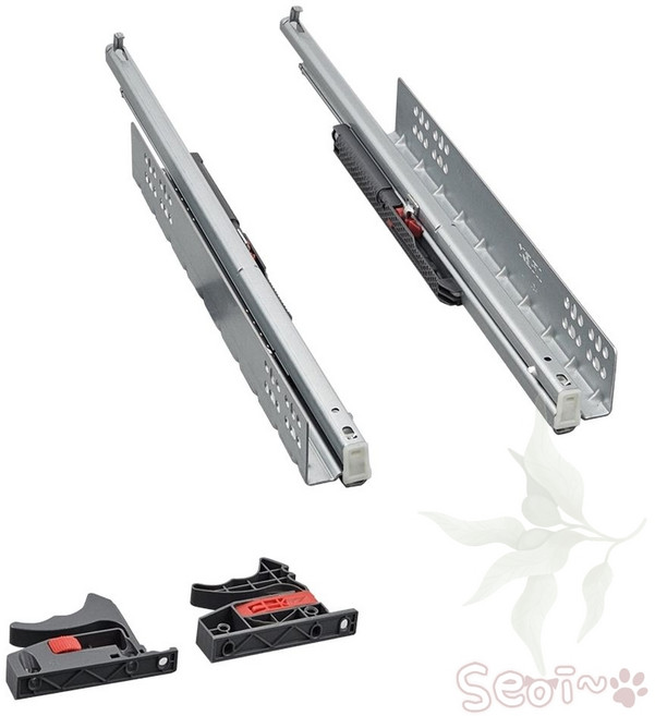 서이 언더 댐핑 댐퍼 3단250 레일 서랍슬라이딩레일, 레일-언더레일(3단댐퍼/아이렉스)250(도매)