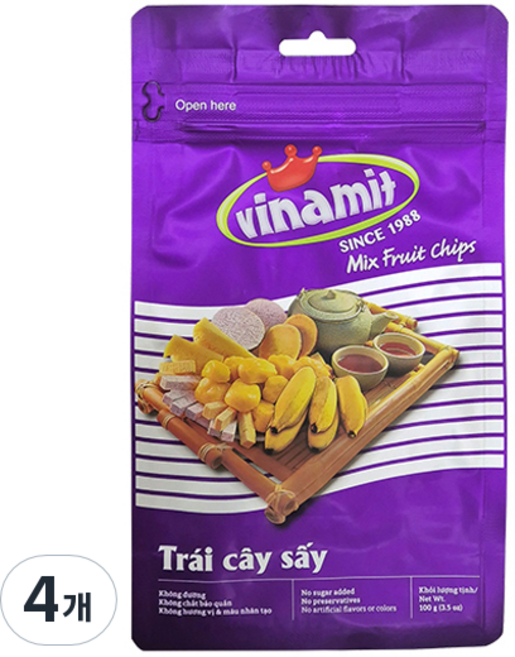 비나밋 믹스프룻칩, 4개, 100g