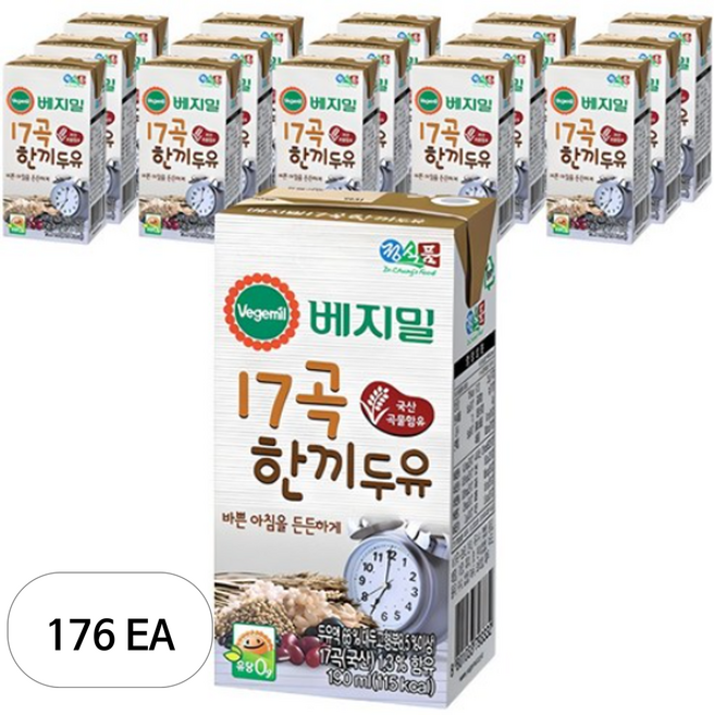 베지밀 17곡 한끼두유, 190ml, 176개