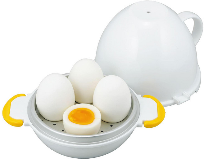 아케보노 전자레인지 계란삶기 4개용 달걀삶기 기계, 1개, 화이트