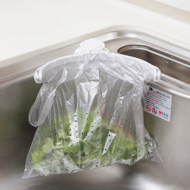 [비다하우스] 싱크대 음식물 쓰레기 홀더 거치대, 본품+리필(전용봉지40개), 1개