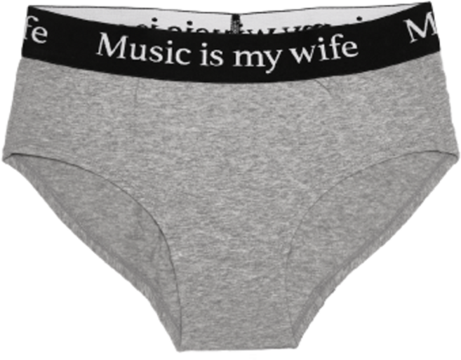 MOSQUITO MURDERERS Music is my wife UNDERWEAR Bikini -Gray Blackband