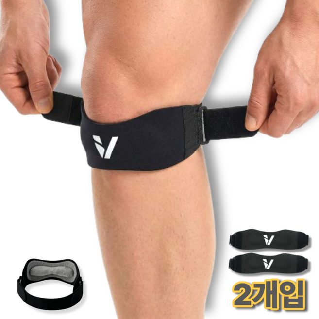 쇼가트 남성 여성 슬개골 압박 무릎보호대, 블랙, 2개