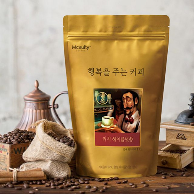 아라비카원두 헤이즐넛 분쇄 콜롬비아 원두커피 1kg eun552yQ, 1g, 1개