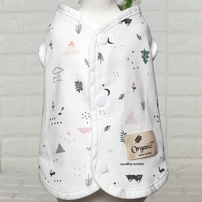 해피앤퍼피 강아지옷 오가닉 실내복 조끼 잠옷 내복 노령견옷 커플룩 애견옷 봄 여름 가을 겨울 XS-3XL, 모모랜드양면조끼, 1개