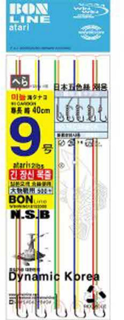 용인낚시쇼핑몰 [윈윈상사]당 오색 (어리버리) 2본 긴장신 목줄 바늘, 7호(미늘), 1개