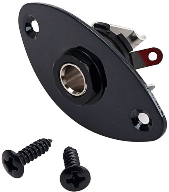 shangren 베이스 기타 소켓 기타 입력 출력 잭 기타 DIY 액세서리, 설명, 구리, 블랙, 1개