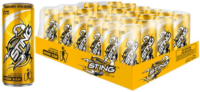 베트남 스팅 STING 에너지 드링크 노랑(인삼/소다맛), 24개, 330ml