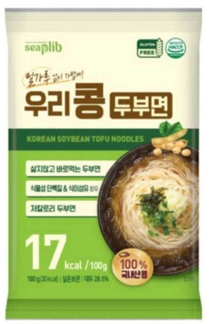 100g당 17kcal 바로먹는 두부면 해썹인증, 10개, 180g
