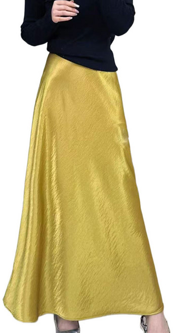 마이클로젯 MC0156 새틴 A라인 롱스커트