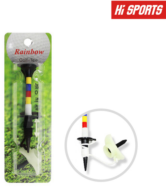 하이스포츠 무지개골프티 야광티 3T 4T 숏티 기능성티 높이조절가능 골프티, 무지개야광티 4T, 1개