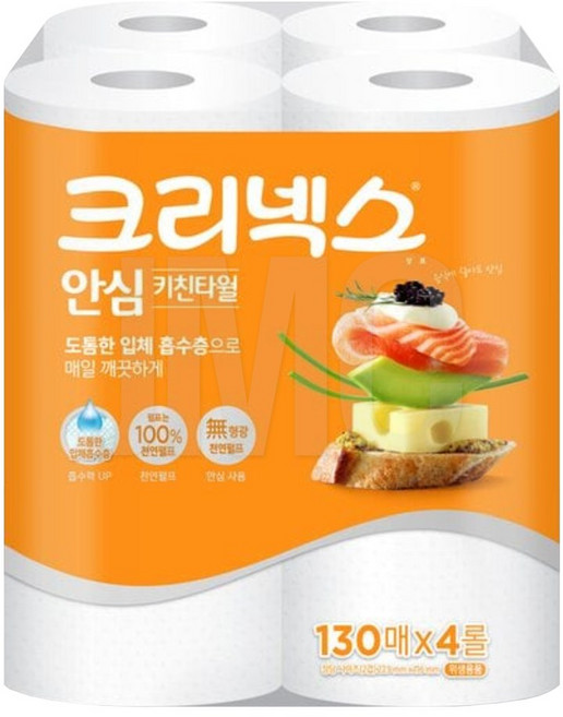 (유한킴벌리)크리넥스 안심 키친타올130매 4롤