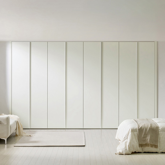 보루네오 레스 무몰딩 붙박이장 맞춤가구 여닫이 30cm E0등급, 02_무몰딩_일체형 슬림바, 크림화이트