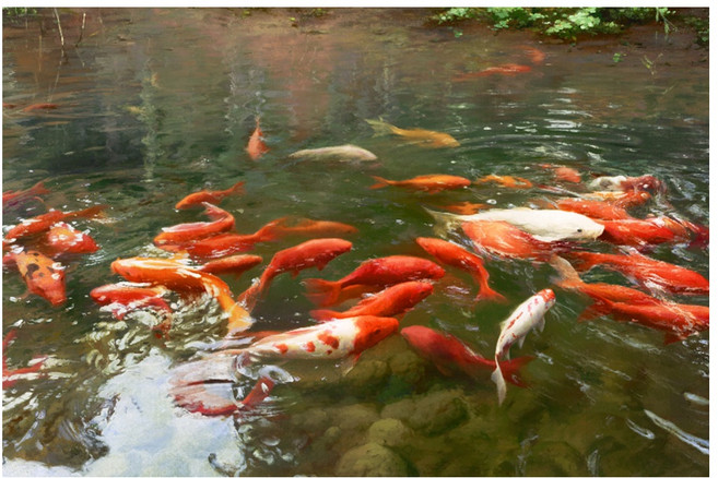 御畫房 年年有魚手繪油畫, 1個