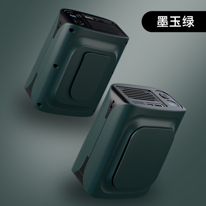 台北出貨2024升級 腰間風扇 戶外風扇 12000mAh 行動風扇 工地風扇 數顯, 【墨玉綠】MH02轉速進化版贈腰帶+掛繩