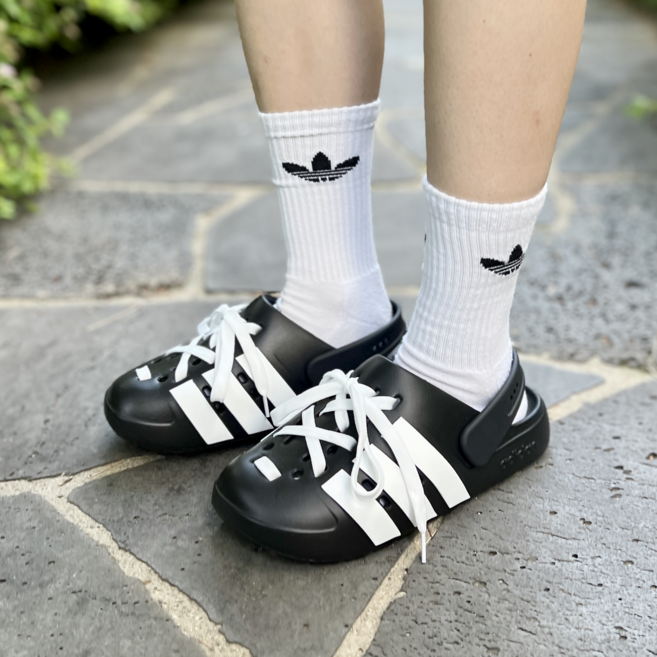 아디다스 ACGB 남녀공용 슬리퍼 샌들 실내화 신발 슬라이드 블랙 화이트 신발끈 포함