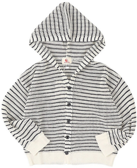 유아동 스트라이프 후드니트 가디건