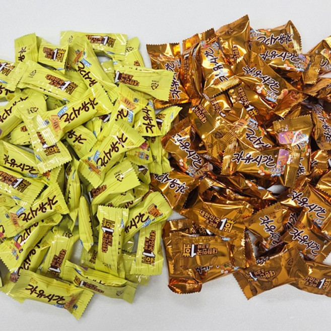 [이브의픽] 해태제과 자유시간 오리지널 + 아몬드 미니 초코바 대용량 사무실 간식, 40개, 10g