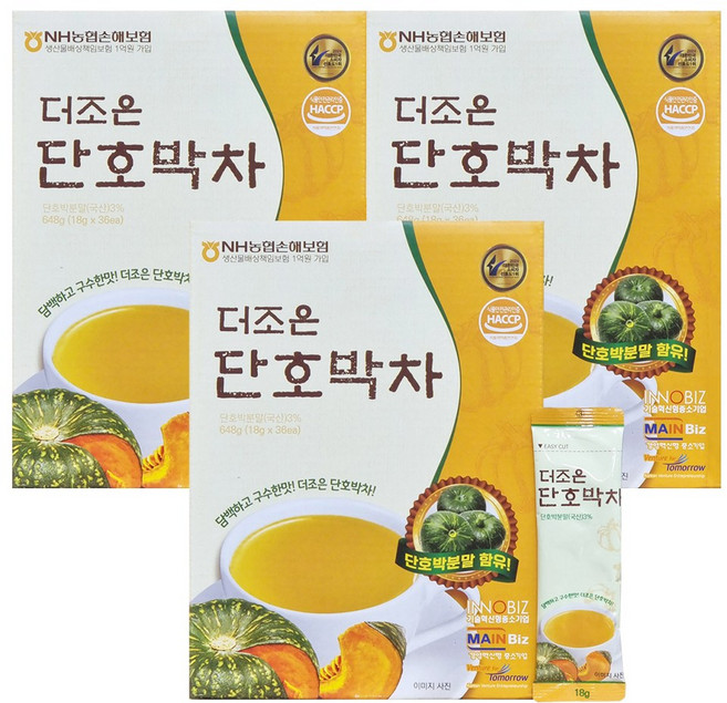 더존건강 더조은 단호박차, 3개, 36개입, 18g