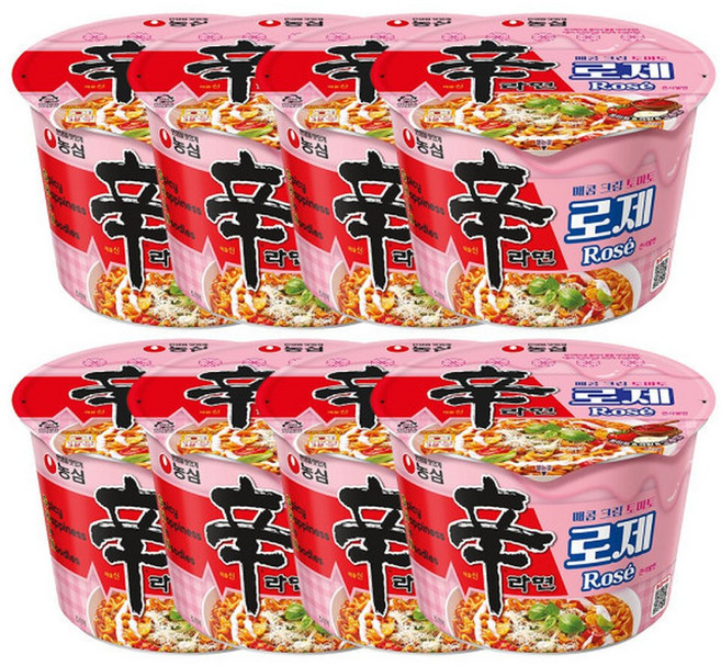농심 신라면 로제 큰사발면 95g X 8개, 단일구성