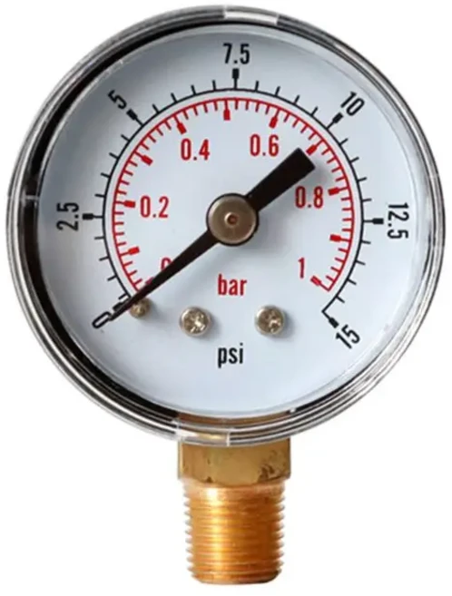 40mm 페이스 압력 게이지 18" BSPT 하단 마운트 153060.100160 200 PSI 및 공기 가스 물 연료 액체용 바., 07 0-25Mpa, 07 15psi
