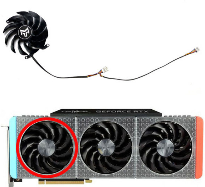 GALAX GeForce 게이머 OC 그래픽 카드 교체 선풍기 RTX3060ti 3070 3070ti 3080 3080ti 3090 T129215SU 용 신제품, [04] left fan