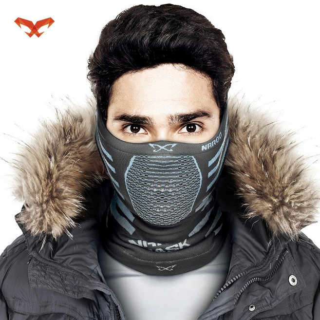 나루마스크 X9 겨울스포츠 방한마스크 웜페이스 바이크 오토바이 자전거 골프, 블랙그레이