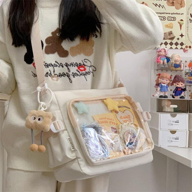 이타백 숄더 크로스백 굿즈수납 뱃지 데코가방 콘서트가방 DIY 덕질가방 투명창 대용량